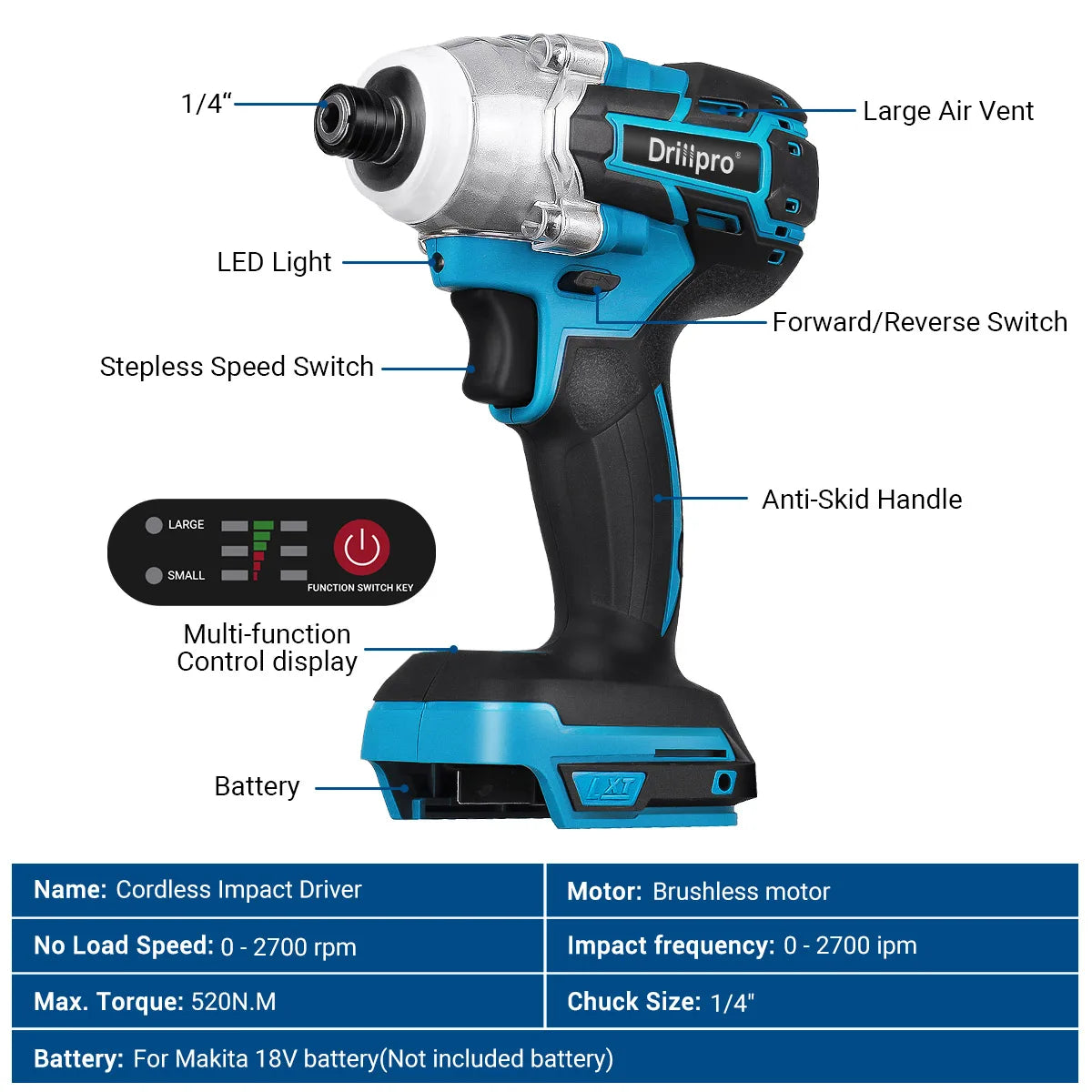 Drillpro Cordless Electric Screwdriver